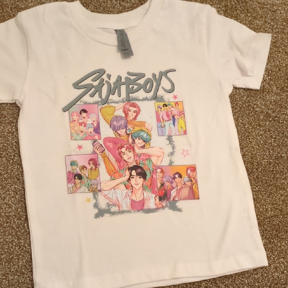 White 'SIX7BOYS' Graphic Kids Tee